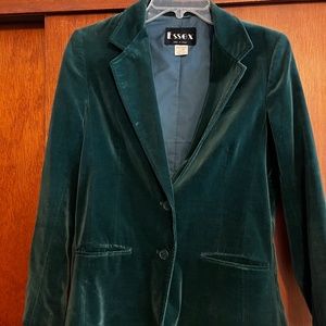 Dark green velvet blazer, size 10 (fits more like a 6)